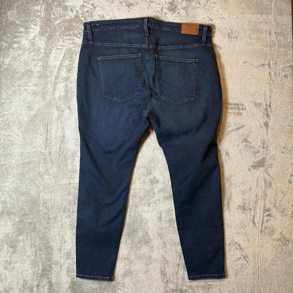 Madewell Petite Curvy High-Rise Skinny Blue Jeans in Hayes Wash Size 35P Women's - Picture 4 of 9